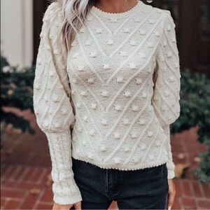 Puff Sleeve Bobble Sweater by Impressions